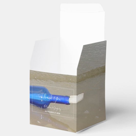 Bottelaar op het strand bedankdoosjes (Geopend)