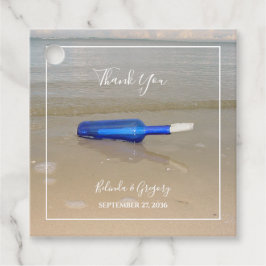 Bottelaar op het strand bedankjes labels