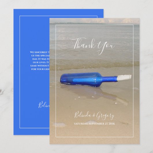 Bottelaar op het strand bedankkaart (Voorkant / Achterkant)