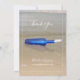 Bottelaar op het strand bedankkaart