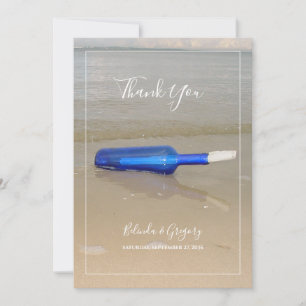 Bottelaar op het strand bedankkaart