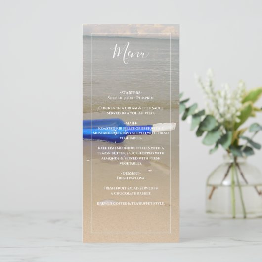 Bottelaar op het strand menu (Staand voorkant)