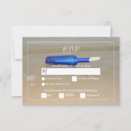 Bottelaar op het strand RSVP kaartje