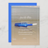 Bottelaar op het strand save the date (Voorkant / Achterkant)