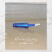 Bottelaar op het strand wijn etiket (Enkel label)