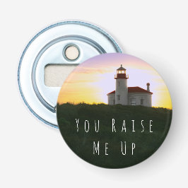 Bottelopener: Magnetische "Je tilt me omhoog" Button Flesopener