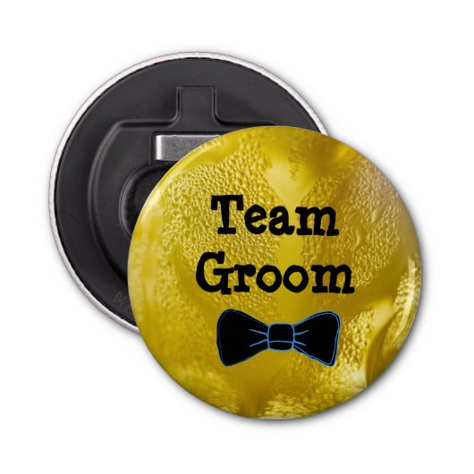 Bottelopener van de Groom Cold Beer Bubbles Button Flesopener (Voorkant)