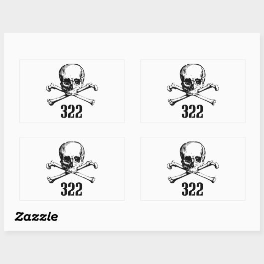 Botten 322 rechthoekige sticker (Vel)