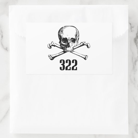 Botten 322 rechthoekige sticker (Tas)