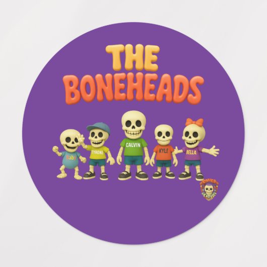 Botten Academy™ The Boneheads™ — Labels (Design 2)