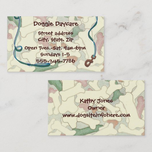 Botten and Leash Pet Dogs Visitekaartje (Voorkant / Achterkant)