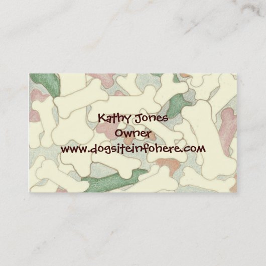 Botten and Leash Pet Dogs Visitekaartje (Achterkant)