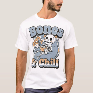 Botten & Chill Grappig Skelet Ontspant op Zak Vol  T-shirt