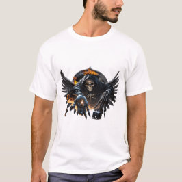 Botten en magie, skelet met de mystieke dobbelsten t-shirt