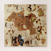 Botten en vellen Pirate Treasure Island Map Legpuzzel (Horizontaal)