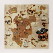 Botten en vellen Pirate Treasure Island Map Legpuzzel (Verticaal)