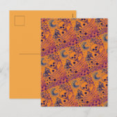 BOTTEN IN DE GARDEN SKELETON, FOLK ART MOON, MOTH FEESTDAGENKAART (Voorkant / Achterkant)