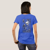 BOTTEN IN DE GARDEN SKELETON, FOLK ART MOON, MOTH T-SHIRT (Achterkant volledig)