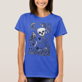 BOTTEN IN DE GARDEN SKELETON, FOLK ART MOON, MOTH T-SHIRT (Voorkant)