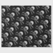 botten klassieke schedel cadeaupapier (Vlak)