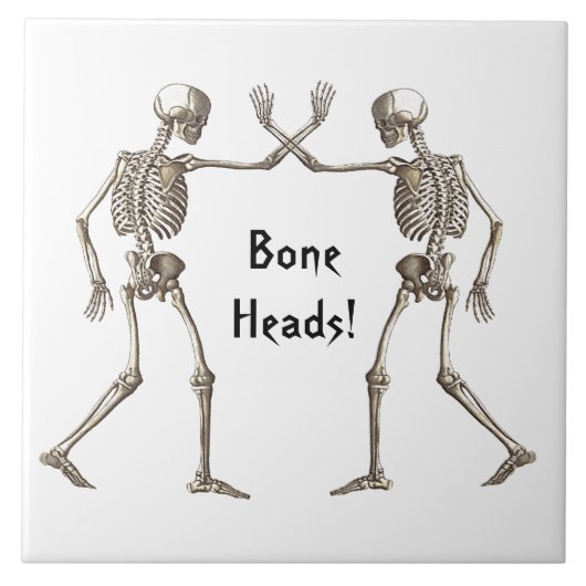 Botten Koppen Skelet Halloween Tegels Tegeltje (Voorkant)