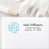 Botten met blauwe verf - nieuwe popyleenpartij etiket (Insitu)