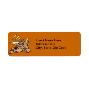 Botten met hond en skelet etiket