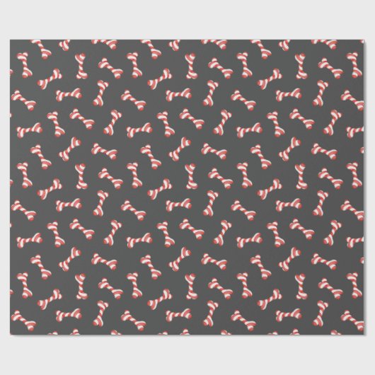 Botten met kerstsnoepsuikerriet cadeaupapier (Vlak)