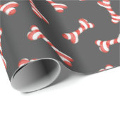 Botten met kerstsnoepsuikerriet cadeaupapier (Rol Hoek)