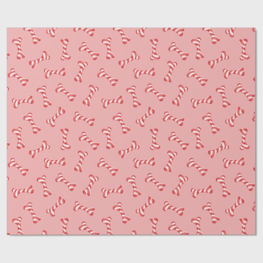 Botten met kerstsnoepsuikerriet cadeaupapier (Vlak)