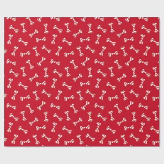 Botten met kerstsnoepsuikerriet cadeaupapier (Vlak)