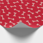 Botten met kerstsnoepsuikerriet cadeaupapier (Hoek)