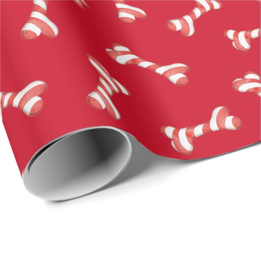 Botten met kerstsnoepsuikerriet cadeaupapier (Rol Hoek)