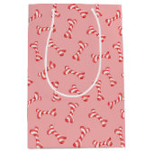 Botten met kerstsnoepsuikerriet medium cadeauzakje (Voorkant)