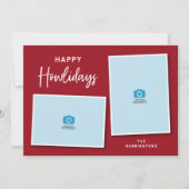 Botten met rode en blauwe hond Happy Howlidays Fot Feestdagenkaart (Voorkant)