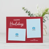 Botten met rode en blauwe hond Happy Howlidays Fot Feestdagenkaart (Staand voorkant)