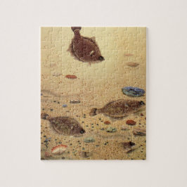 Botten of Platvissen, Vintage Mariene Oceaanleven  Legpuzzel