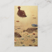 Botten of Platvissen, Vintage Mariene Oceaanleven  Visitekaartje (Achterkant)