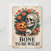"Botten om wild te zijn!" Halloween Feestdagenkaart (Voorkant)