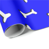 Botten op blauwe achtergrond document knipsel doua cadeaupapier (Rol Hoek)