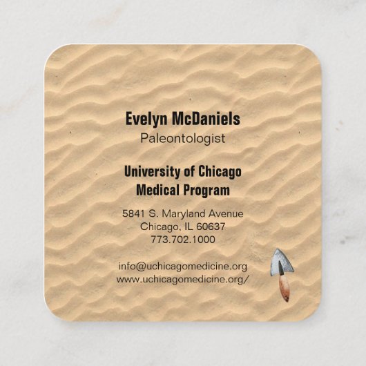 botten paleontoloog visitekaartje (Achterkant)