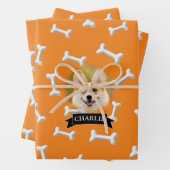 Botten Pattern Dog Aangepaste naam Inpakpapier Vel (In situ)