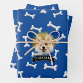 Botten Pattern Dog Aangepaste naam Inpakpapier Vel (In situ)