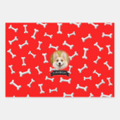 Botten Pattern Dog Aangepaste naam Inpakpapier Vel (Voorkant)