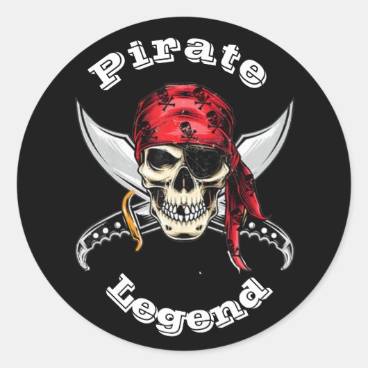 Botten Pirate Legend Classic Round Sticker (Voorkant)