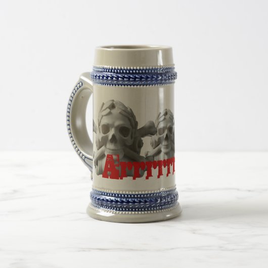 Botten Pirate Skelet Mok/Stein Bierpul (Voorkant links)
