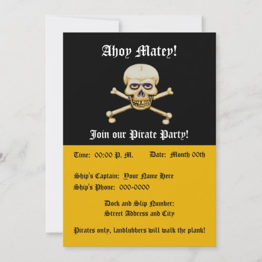 Botten piratenpartij kaart (Voorkant)