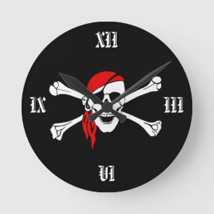 Botten piratenwandklok ronde klok