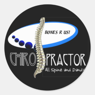 BOTTEN R US CHIROPRACTOR - ALLE SPINE EN DANDY RONDE STICKER