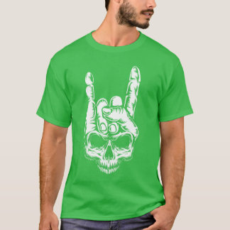 Botten Rocker Skelet Rock Metal Muziek Liefde Rock T-shirt